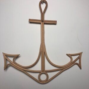 VTG Wicker Anchor Wall Decor Beach Life Nautical Boho Wall Art